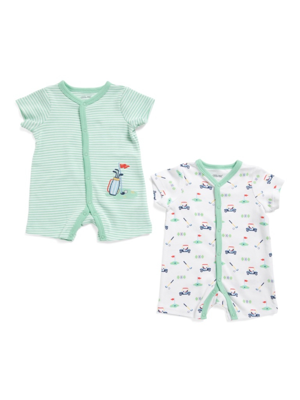 Little Me Baby Boys 2pk Golf Knit Rompers, 6-9 m, NWT